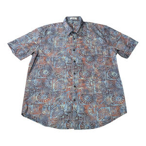 Coofandy - Men's Button Up - Size M - Short Sleeve - Geometric Print Shirt